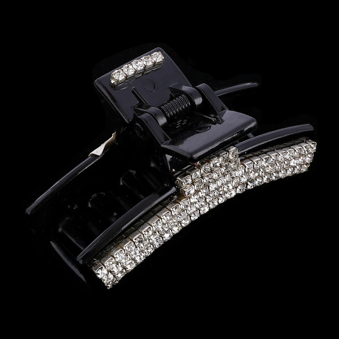Numblartd Women Lady Exquisite Black Acrylic Full Diamond Rhinestones Plate Hair Jaw Clips Hairpin - Fancy Bathe Hair Claw Clip for Thick Hair (C#) : C#