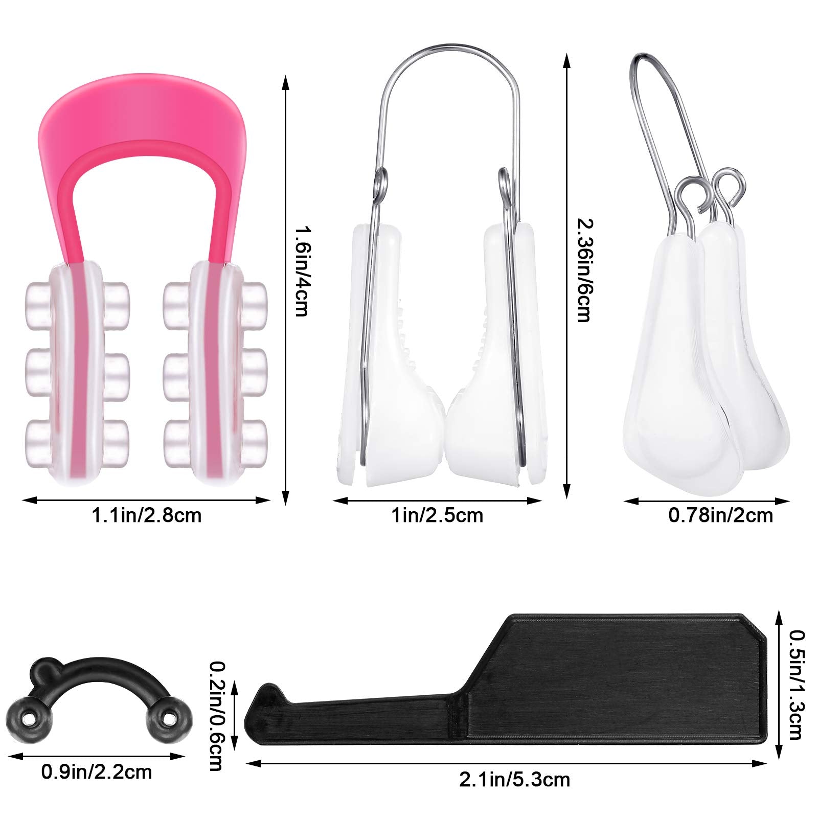 TrelaCo 9 Pieces Nose Shaper Clip Nose Lifting Shaping Clip Nose up Lifting Clips Nose Lifter Silicone Nose Bridge for Wide Nose, Low Nose, Inverted Nose, Curved Nose, Big Nose