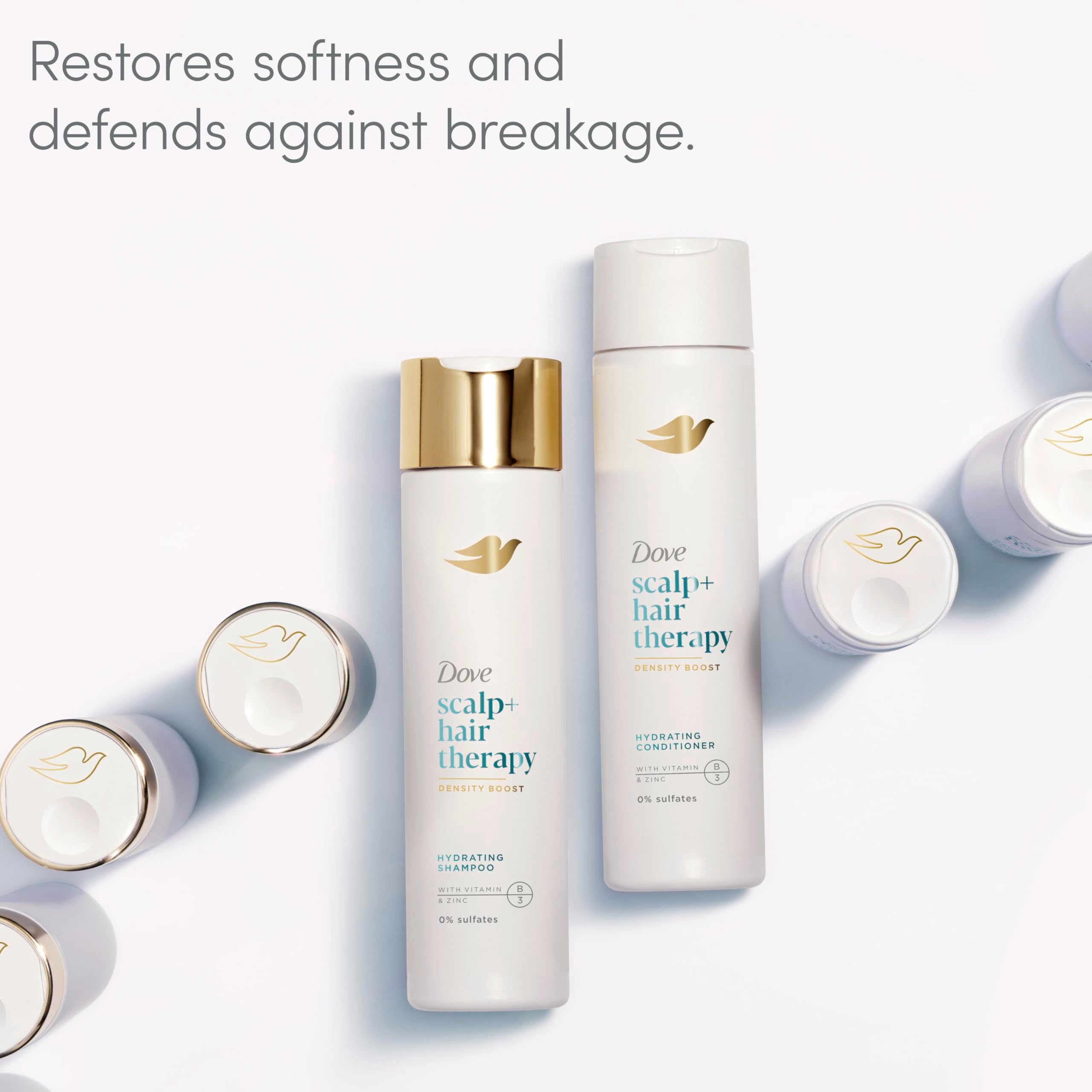 Dove Density Boost Hydrating Conditioner Scalp Therapy for Dry Hair, with Vitamin B3, Zinc and 0% Sulfates, 9.25 oz