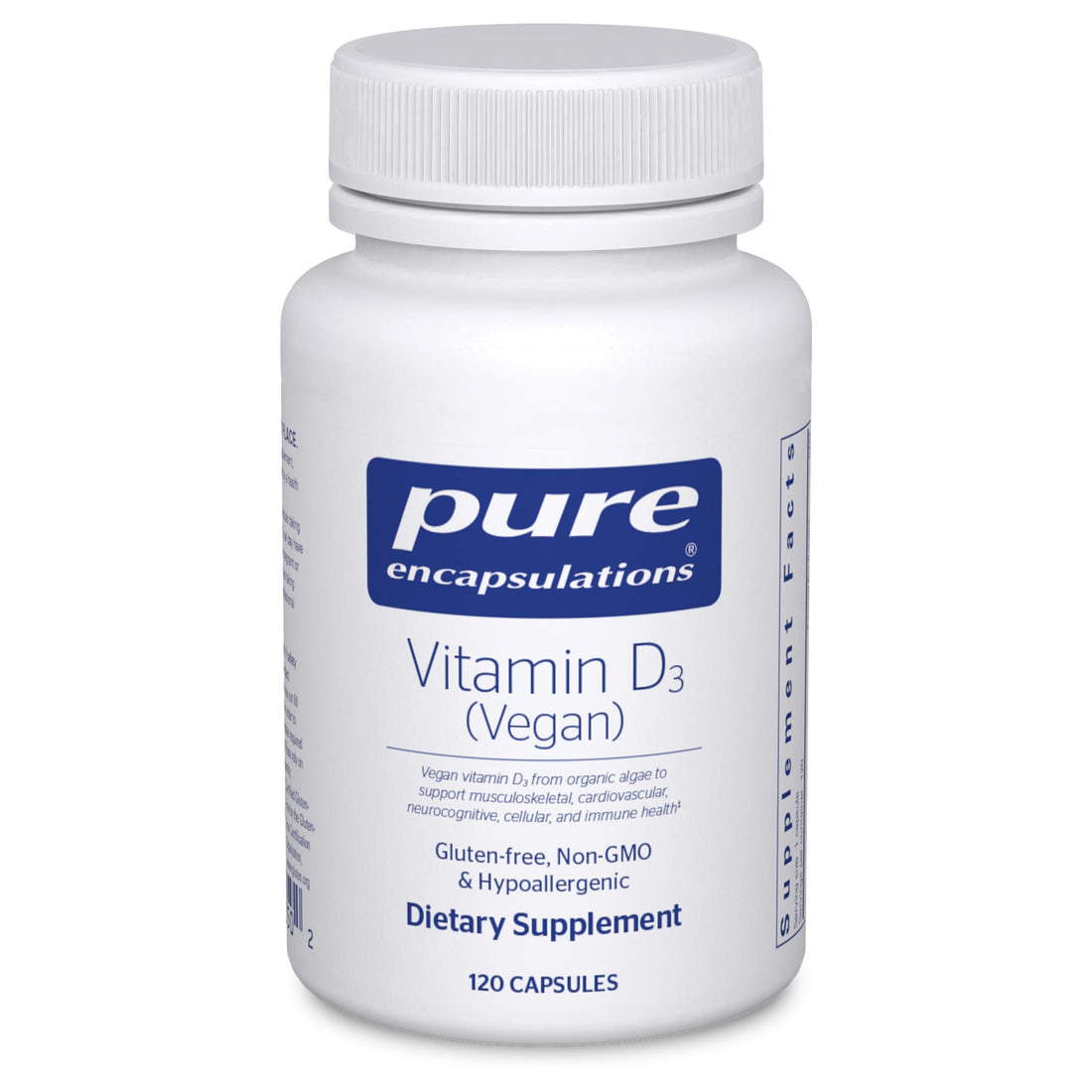 Pure Encapsulations Vitamin D3 Vegan | Support for Musculoskeletal, Cardiovascular, Neurocognitive, Cellular, and Immune Health* | 120 Capsules