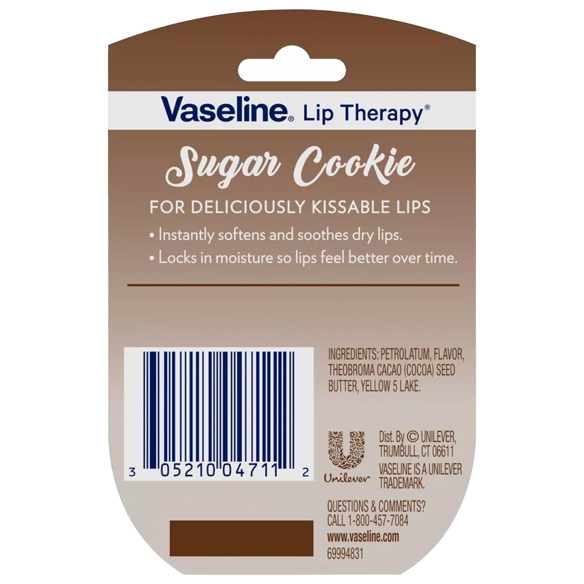 Vaseline Lip Therapy Sugar Cookie – Mini Vaseline Flavored Lip Balm, Hydrating Petroleum Jelly, Clear Lip Gloss, Travel-Size, 0.25 Oz Ea (Pack of 3)