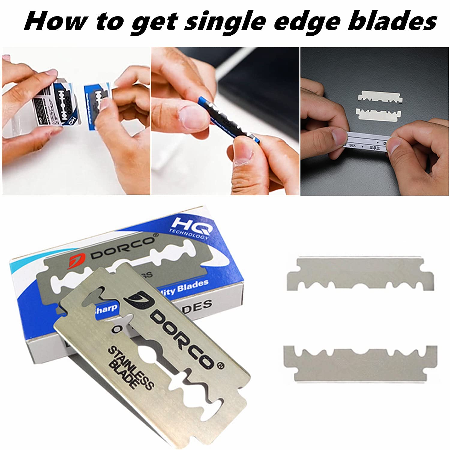 (Upgrade to add blades)Megan Beard shaping tool kit for Men include shaping comb & Professional Straight Edge Razor & 10 Count of double edge blade & Stainless steel beard scissors,Gift box packaging.