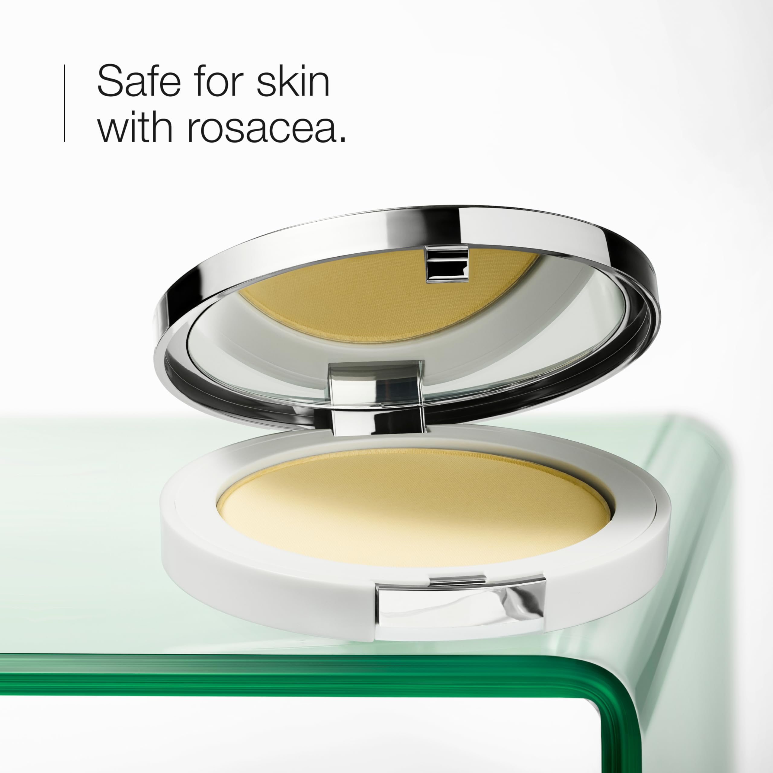 Clinique Redness Solutions Instant Relief Mineral Pressed Powder Makeup | Redness Correcting + Appropriate for Skin with Rosacea, Transparent, 1 Ounce