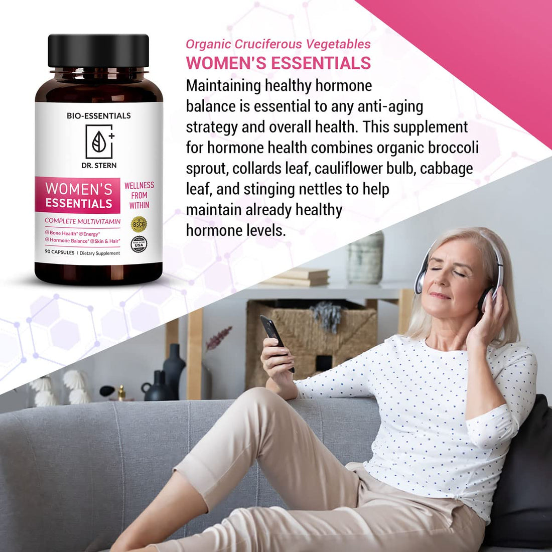 BIO-ESSENTIALS Women’s Essentials Comprehensive Daily Complete Multiple Vitamin, Mineral, and Organic Phytonutrients Complex by Dr. Ian Stern, (90 Capsules)