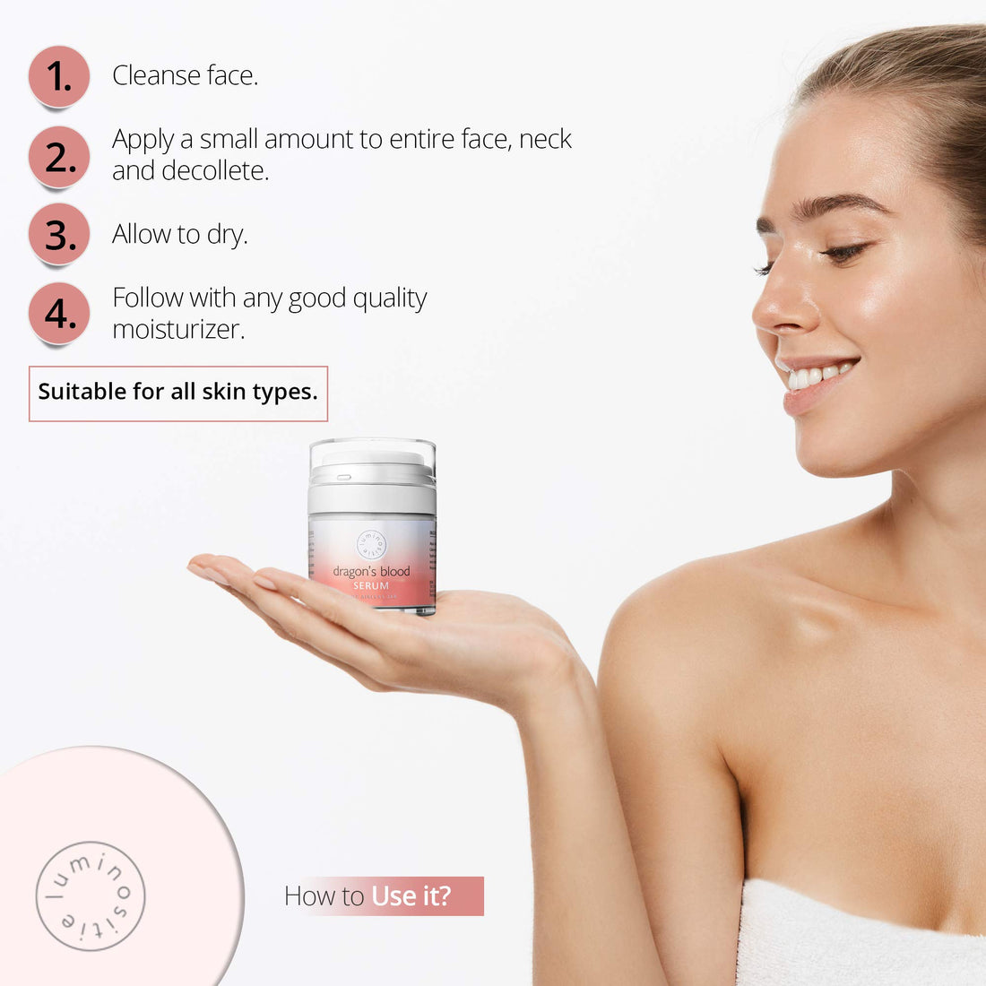 Luminositie Dragons Blood Serum - Natural Sculpting Gel, Face Tightening And Lifting Cream To Repair, Soothe, Regenerate And Protect. 1Oz. Made In The Usa