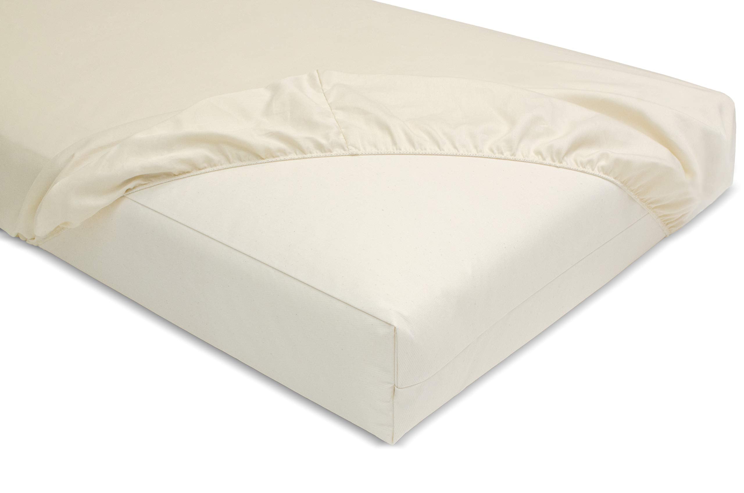 Naturepedic Organic Crib Mattress Sheet - Crib Fitted Sheet for Standard Crib Mattress - Soft and Breathable Cotton Crib Sheet - Ivory - 52x28