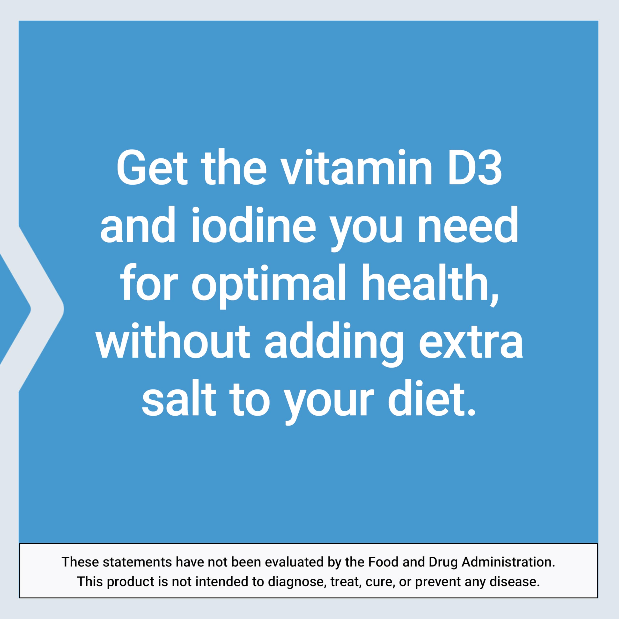 Life Extension Vitamin D3 125 mcg (5000 IU) with Sea-Iodine For Bone, Brain & Thyroid Support – Gluten-Free, Once Daily, Non-GMO – 60 Capsules