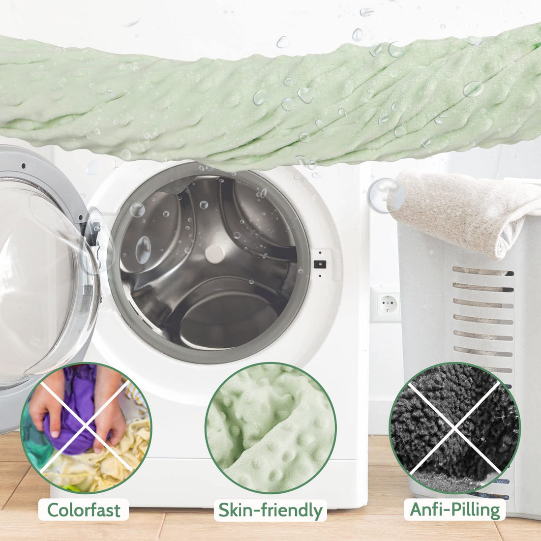 DILIMI Minky Seat Cover Compatible with Bumbo Seat, Removable Ultra Soft Comfortable Warm Seat Slipcover for Baby Girl and Boy, Green Leaf