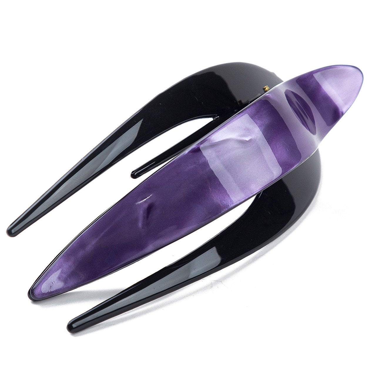 B: Prettyou Handmade Celluloid French Design Tortoise Shell Barrettes Side-Slide Opening Duck Luxury Fashion Accessories Hair Clip Claw For Women (B)