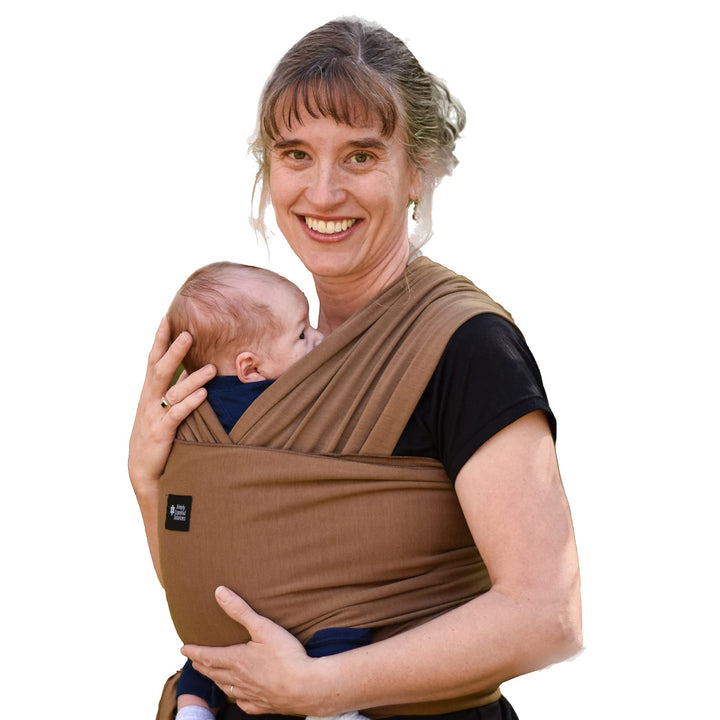 Baby Wrap Carrier Soft, Stretchy, Cotton Baby Wrap, Baby Sling, Nursing Cover Up for use with Newborn-Toddler: Evenly distributes Weight for More Comfortable Carrying (Brown)