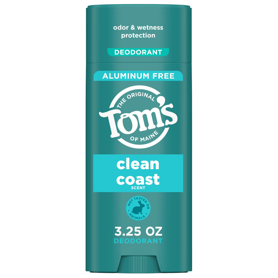 Tom’s of Maine Clean Coast Aluminum Free Natural Deodorant For Women & Men | Goes on Clear | Odor & Wetness Protection | Naturally Derived and Moisture-Locking Ingredients | 3.25 oz