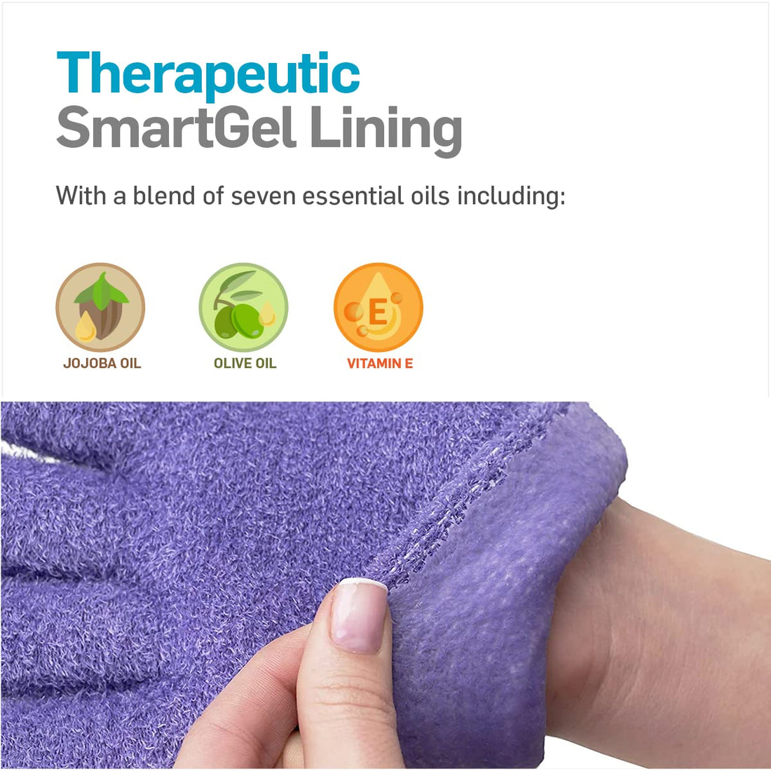 NatraCure Moisturizing Gel Gloves - (for Dry, Cracked Skin, Aging Hands, Cuticles, Eczema, After Hand Washing, Instead of Overnight Sleeping Gloves, Lotion, Cream) - Color: Lavender