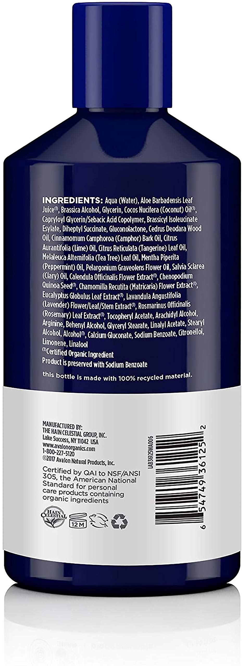 Avalon Organic Scalp Normalizing Conditioner, Tea Tree Mint Treatment, 14 Ounce