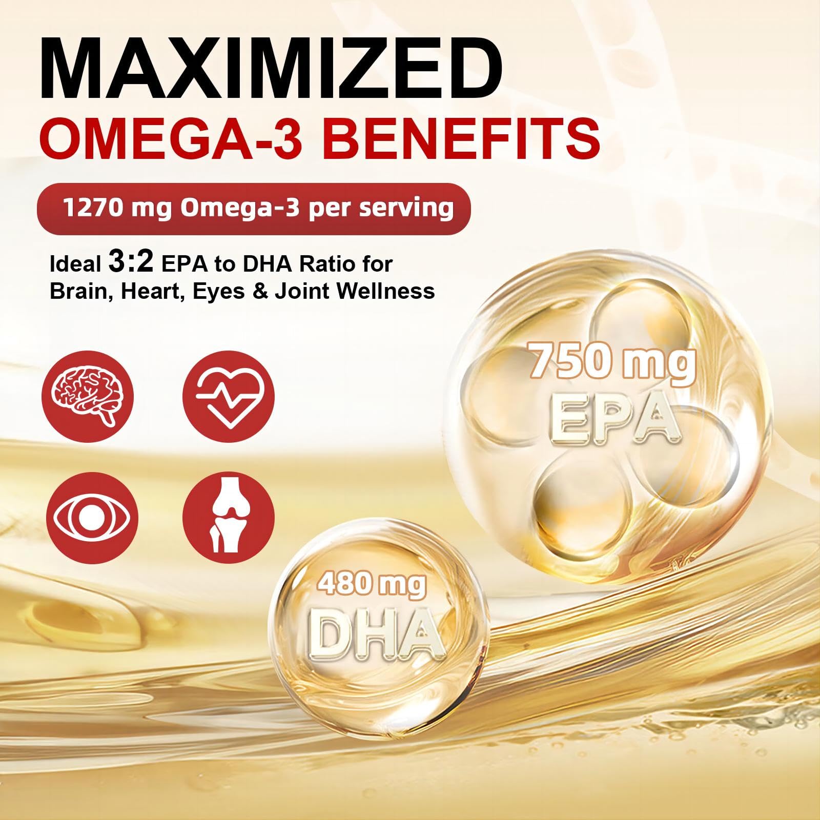 Triple Omega 3-6-9 Fish Oil 2000mg - High Potency with Vitamin D3 & Astaxanthin, Support for Heart, Brain and Immune Health - Includes Flaxseed & Borage, 60 Servings
