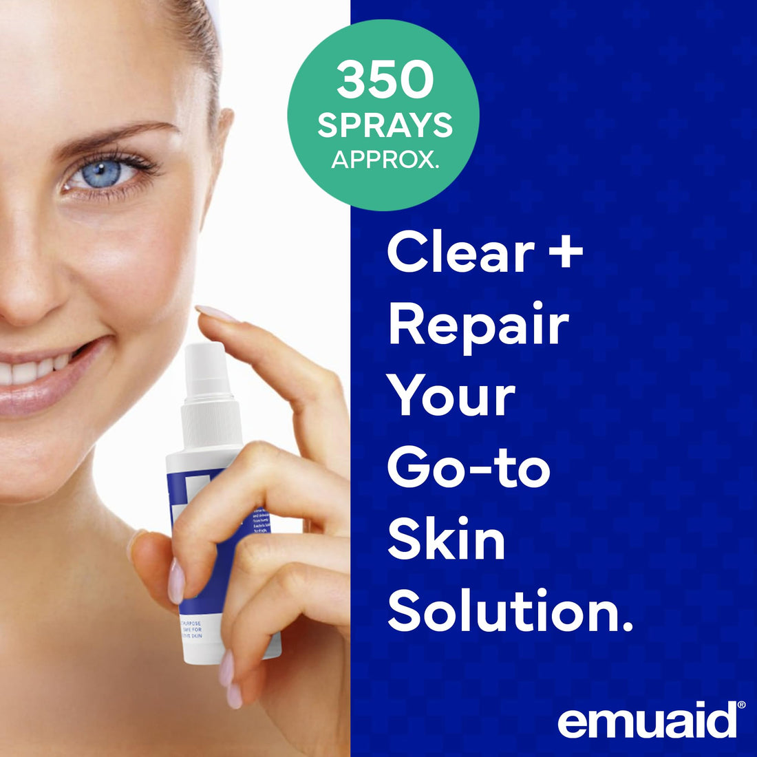 emuaid Clear + Repair Hypochlorous Acid Skin Spray, Hydrating Face and Mist Protection, Multi-Use Care for Sensitive Skin, Travel Size, 1 Pack