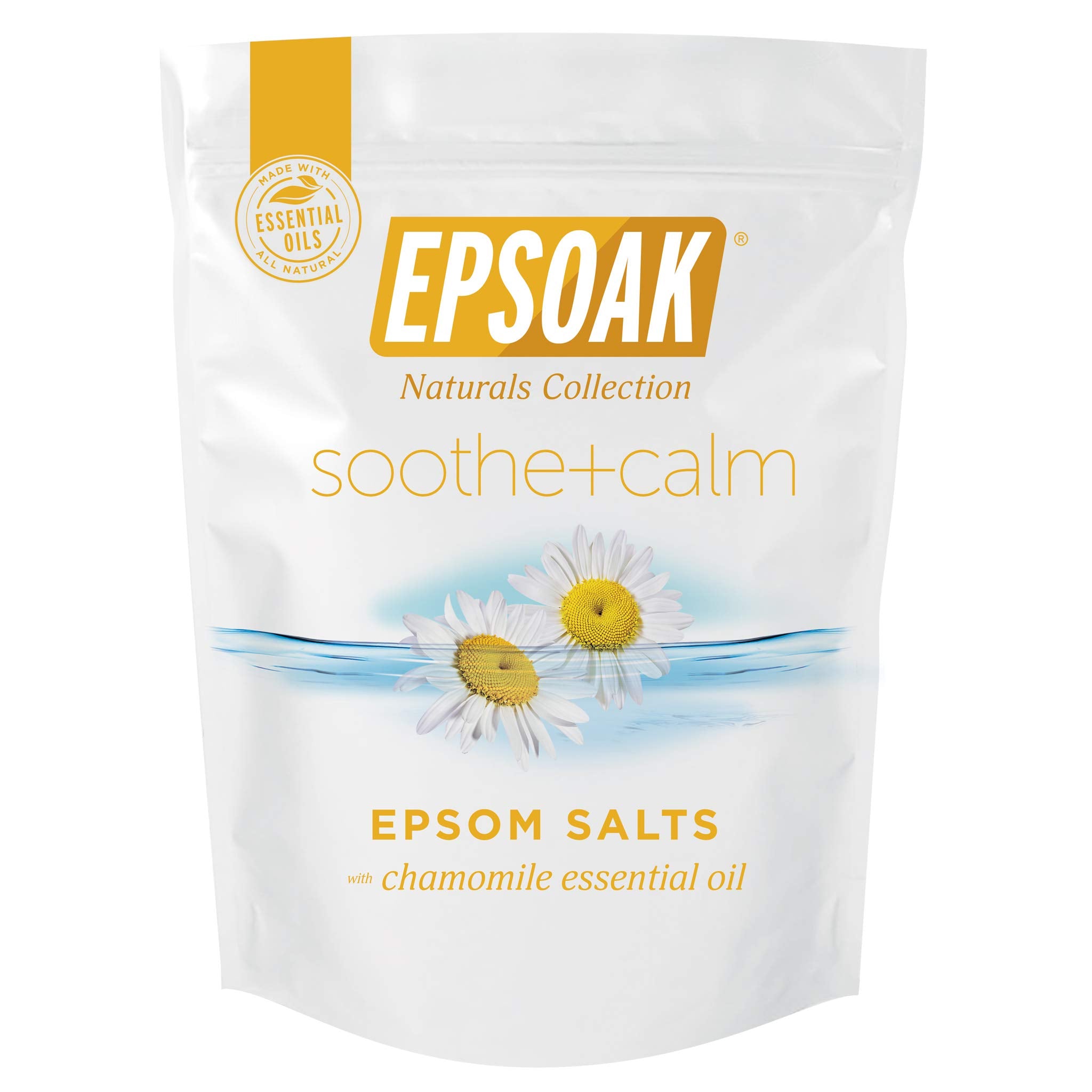 Epsoak Epsom Salt | 2 lb. Soothe + Calm - For Bath, Spa, Shower & Feet (Everyday Epsom Salts) : Soothe + Calm - 2 lb. Bag