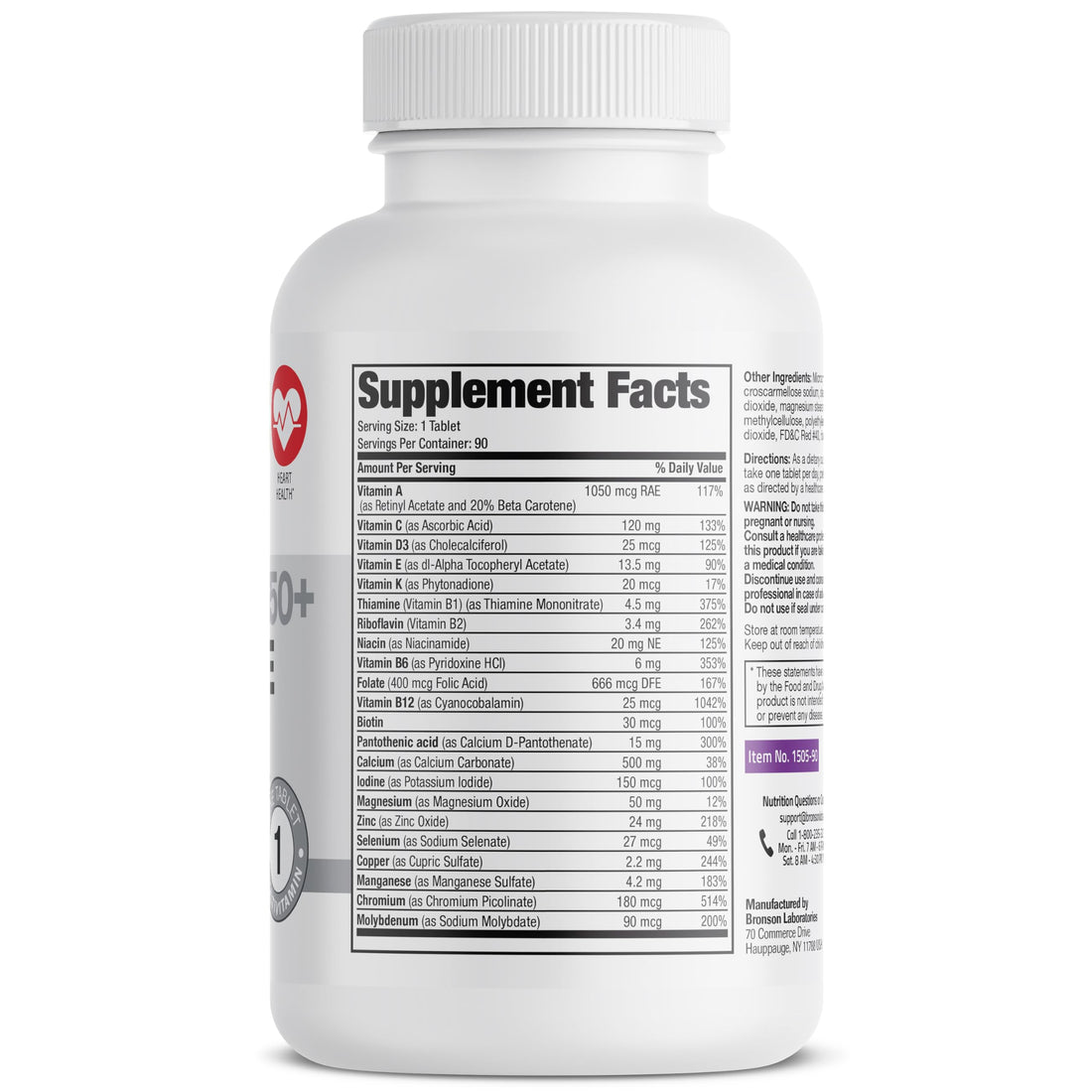 Bronson ONE Daily Women’s 50+ Complete Multivitamin Multimineral, 90 Tablets