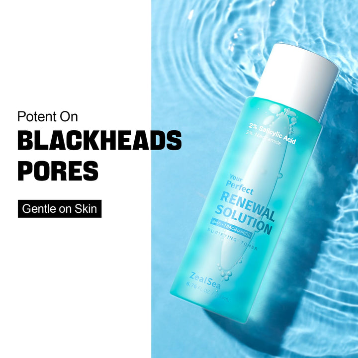 Salicylic Acid Toner, Blackhead Remover, BHA Liquid Exfoliant (CICA, 6.76OZ), ZealSea Pore Minimizer for Face, Gentle Alcohol Free BHA Toner for All Skin Type with Niacinamide, Redness Relief, Vegan