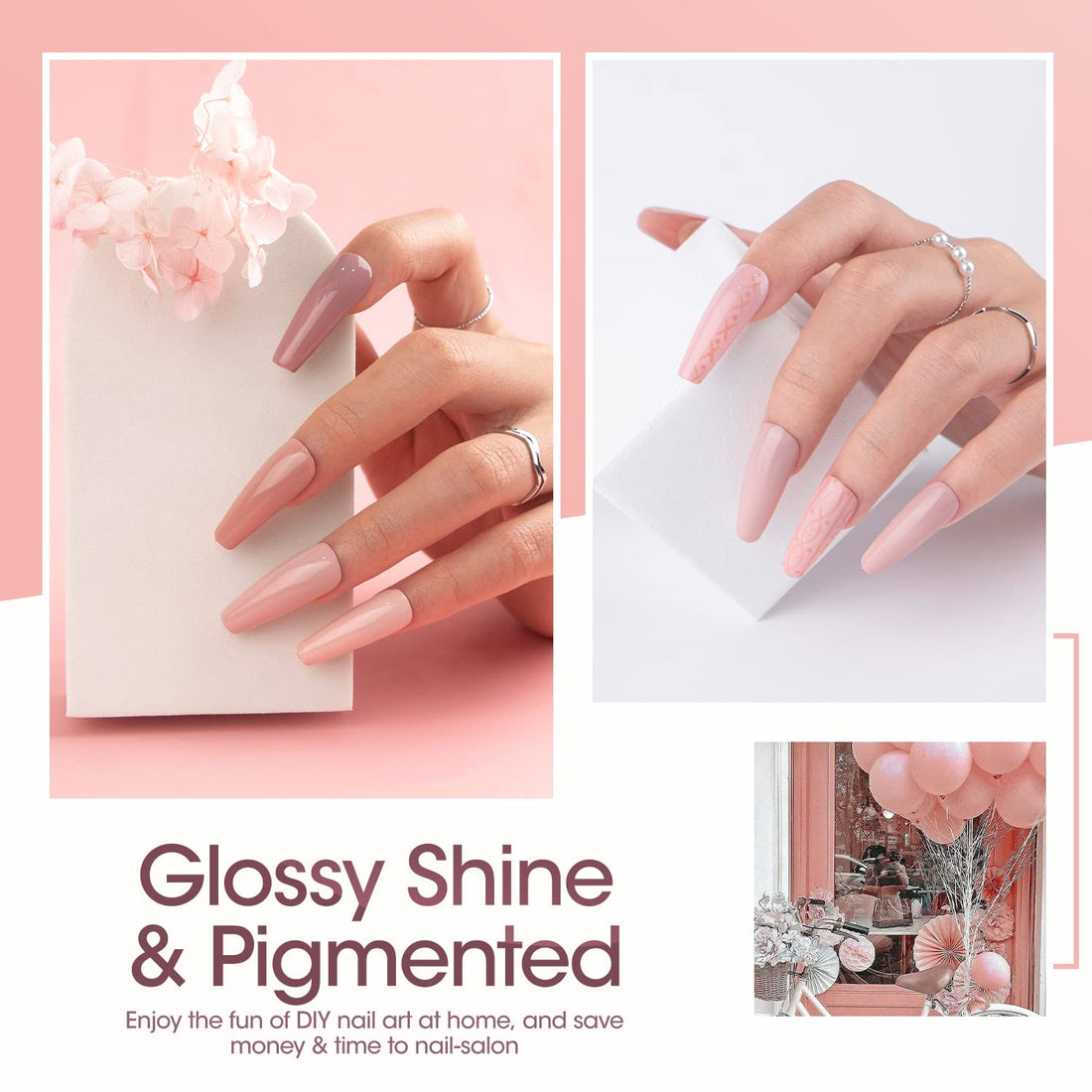 Gellen Gel Nail Polish Set - 6 Colors Pretty in Pastel Series - Soft Pastel Nail Art Colors Long Lasting Home Gel Manicure Kit