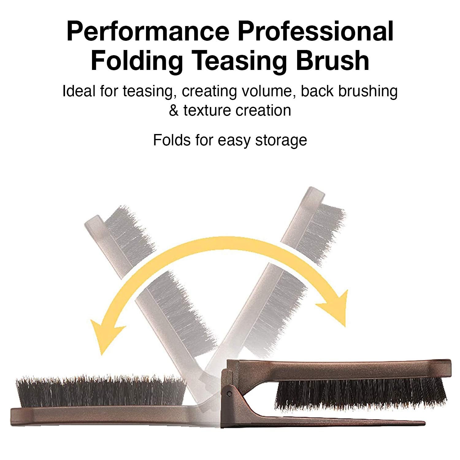 Olivia Garden Style-Up Teasing Foldable Hair Brush - 100% boar & ionic bristles STU-CO (Combo)…