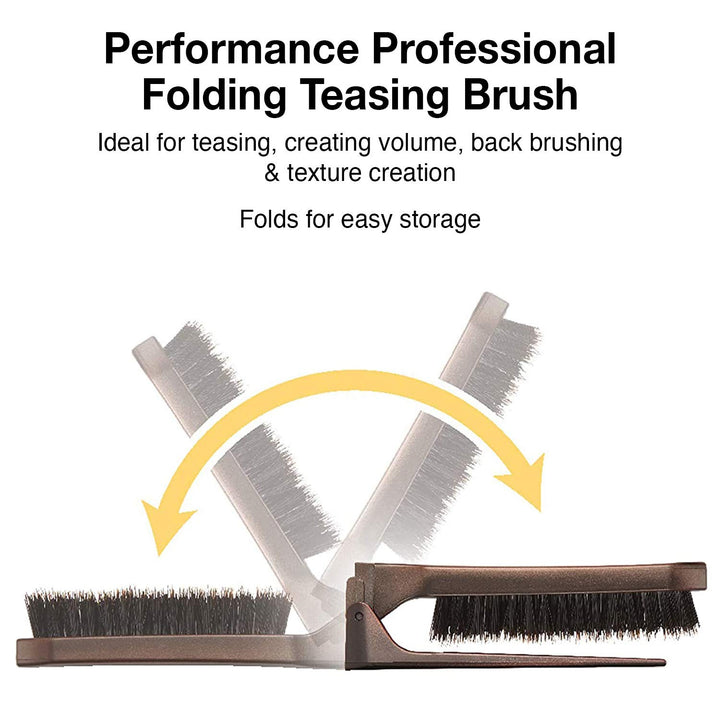 Olivia Garden Style-Up Teasing Foldable Hair Brush - 100% boar & ionic bristles STU-CO (Combo)…