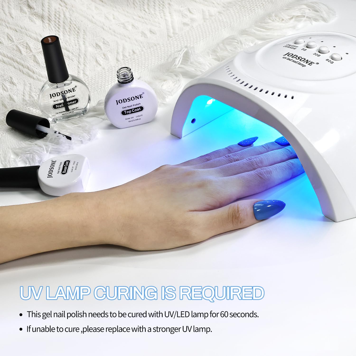 JODSONE 3Pcs 10ml Top Coat Base Coat Nail Primer Set No Wipe Gel for Long Lasting Manicures Nail Primer Enhances Adhesion Requires U V Lamp Curing