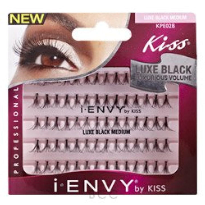 Kiss I Envy Luxe Black Medium Lashes Black