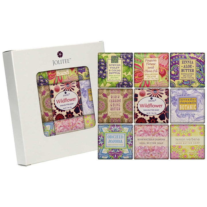 French Milled Botanical Soap Sampler Set in Nine Fabulous Scents