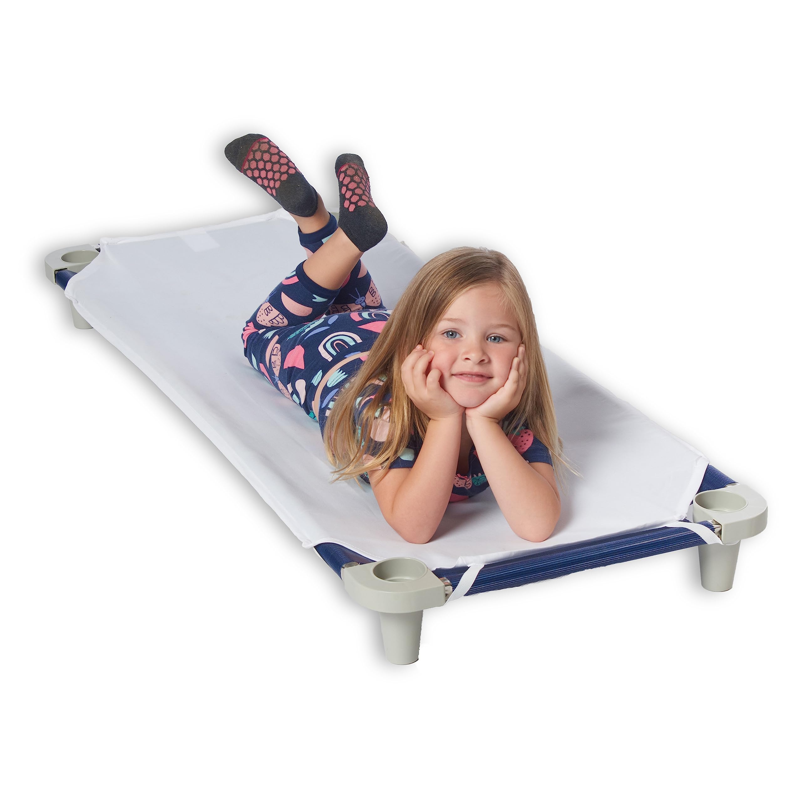 Northwest Rollee Pollee White Microfiber Cot Sheets - Super Soft & Durable with Elastic Loops - Ideal for Preschool & Daycare Naptime Bedding - Toddler Size 23 x 42 6-Pack