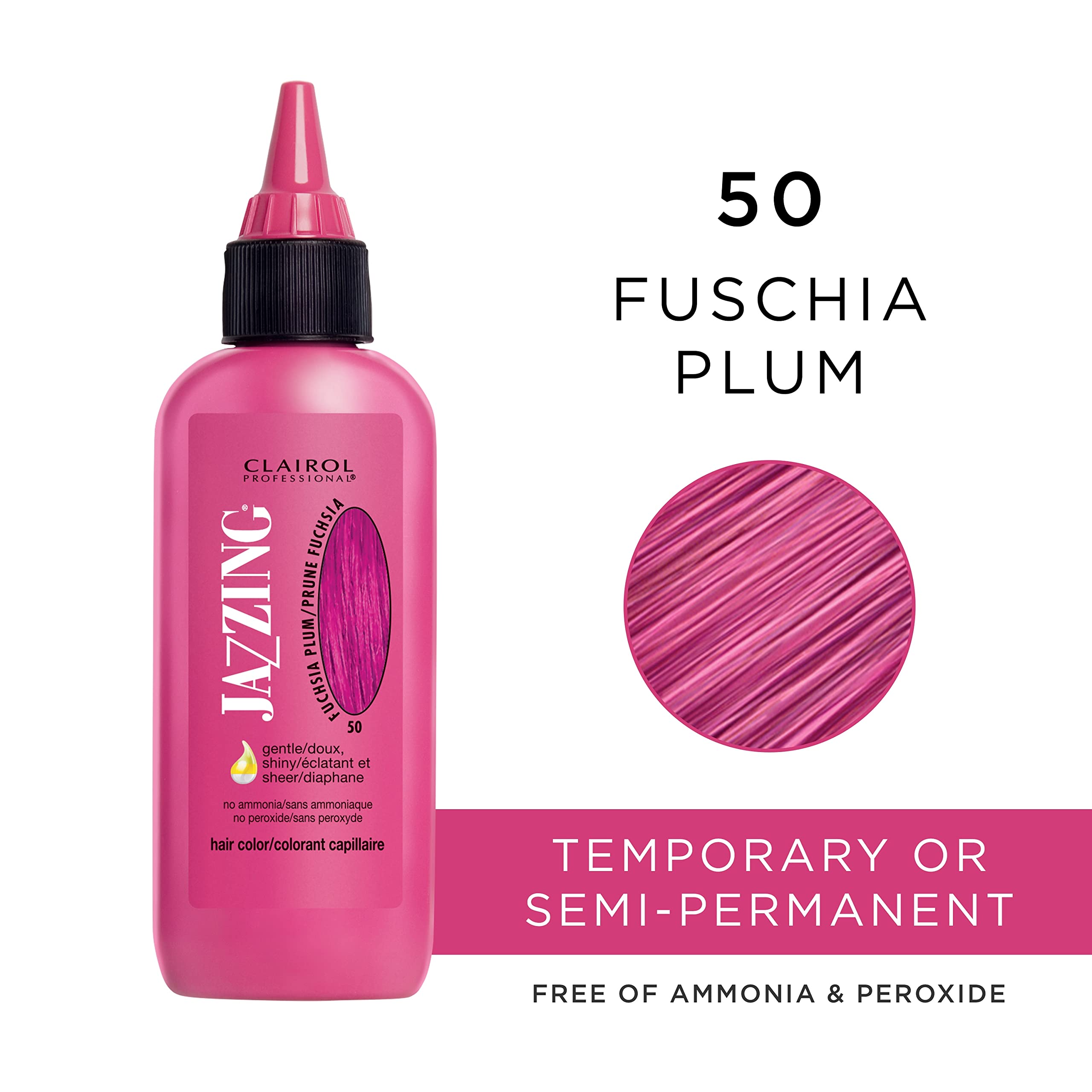 Clairol Professional Jazzing Semi Permanent Hair Color, No.050 Fuschia Plum, 3 oz.