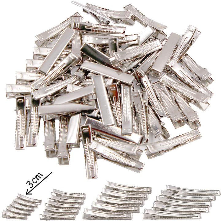 50 pcs Lot Alligator Hair Clip Single Prong Pinch Clips Metal Alligator Clips Hair Pin Hairbow Accessory (3CM-1.2inches)