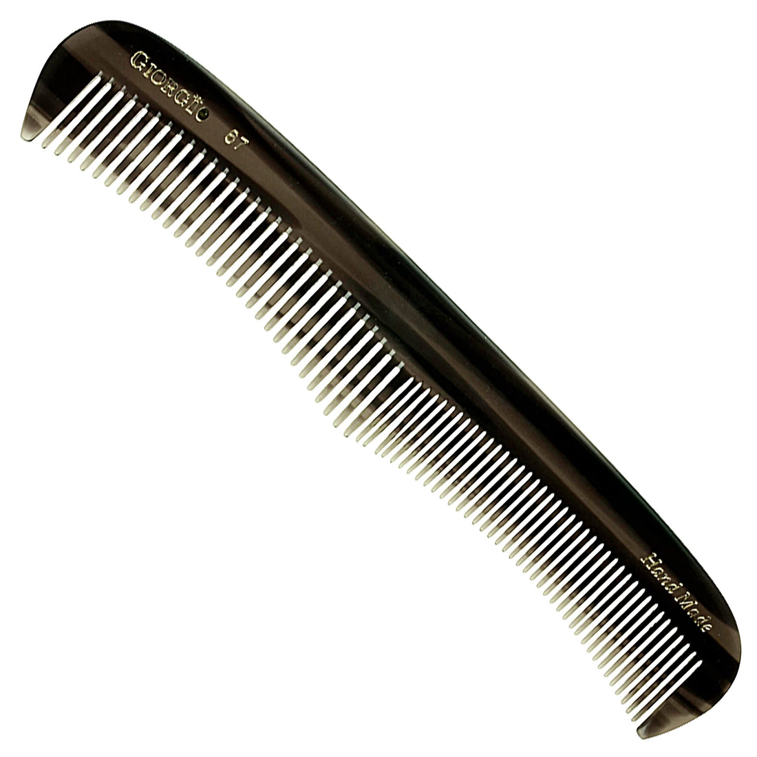 Giorgio G67 7 Handmade Black Flexible Contour Comb. Wide Teeth Flexible Comb. Hand-Made of quality.