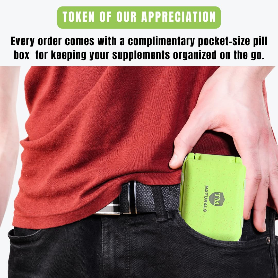 TM NATURALS Fruit and Veggies Supplement - Super Greens Men's and Women's Multivitamin -90 Fruit and 90 Vegetables Capsules - Boost High Protein & Energy - 90 Count (Pack of 2) + Travel Size Pill Box