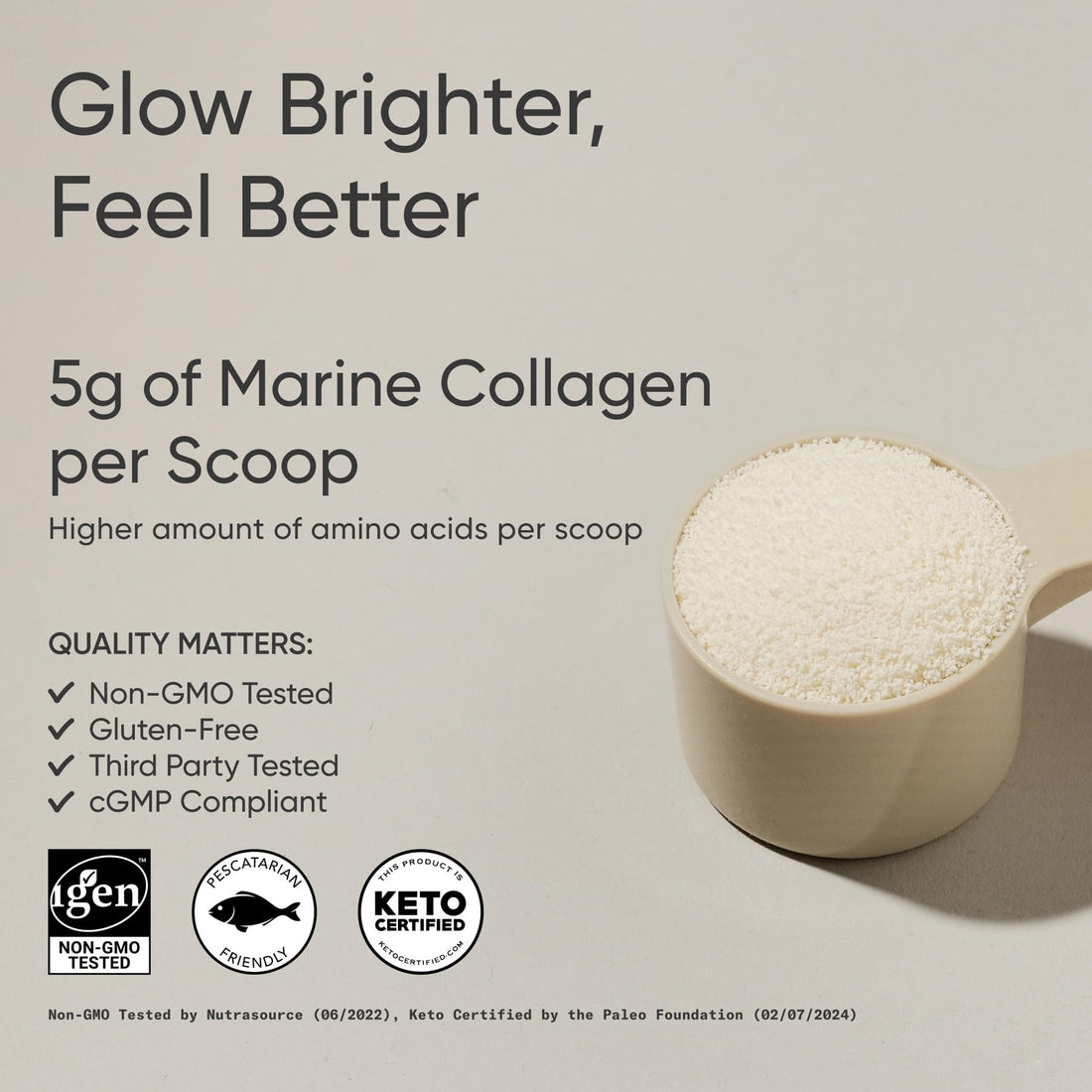 Sports Research Collagen Beauty Complex with Hyaluronic Acid, Vitamin C + Biotin | Pescatarian, Keto Certified & Non-GMO Verified - Unflavored (30 Servings)