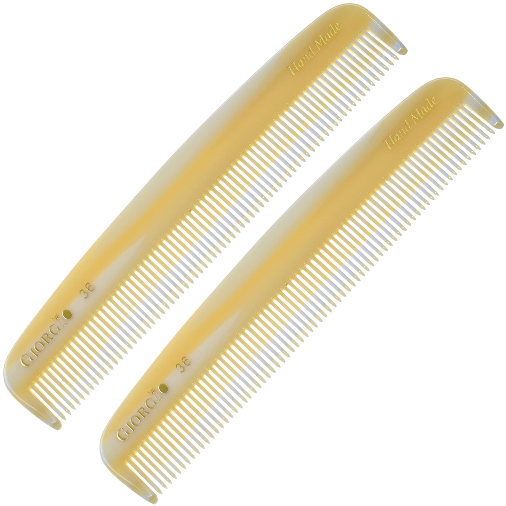 Giorgio G36 Handmade All Fine Tooth Pocket Comb for Men, Hair Comb Straightener for Everyday Grooming Styling Hair, Mustache and Beard for Men Women and Kids, Use Wet or Dry, Saw Cut and Hand Polished