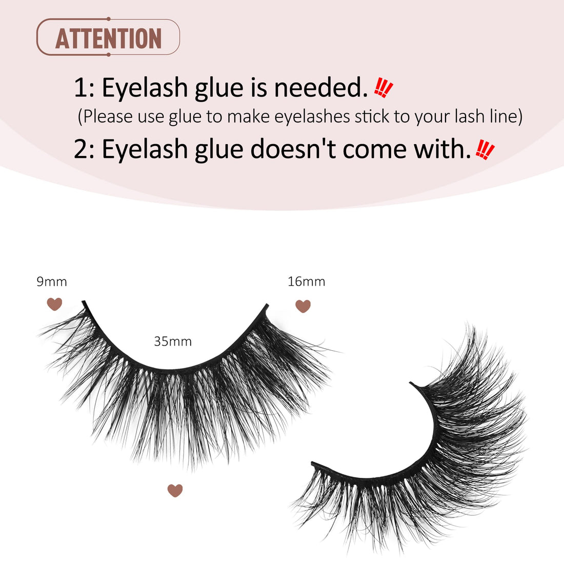 Onlyall Lashes Mink False Eyelashes Natural Wispy Lashes Soft Faux Mink Lashes Fluffy False Lashes 16MM A04