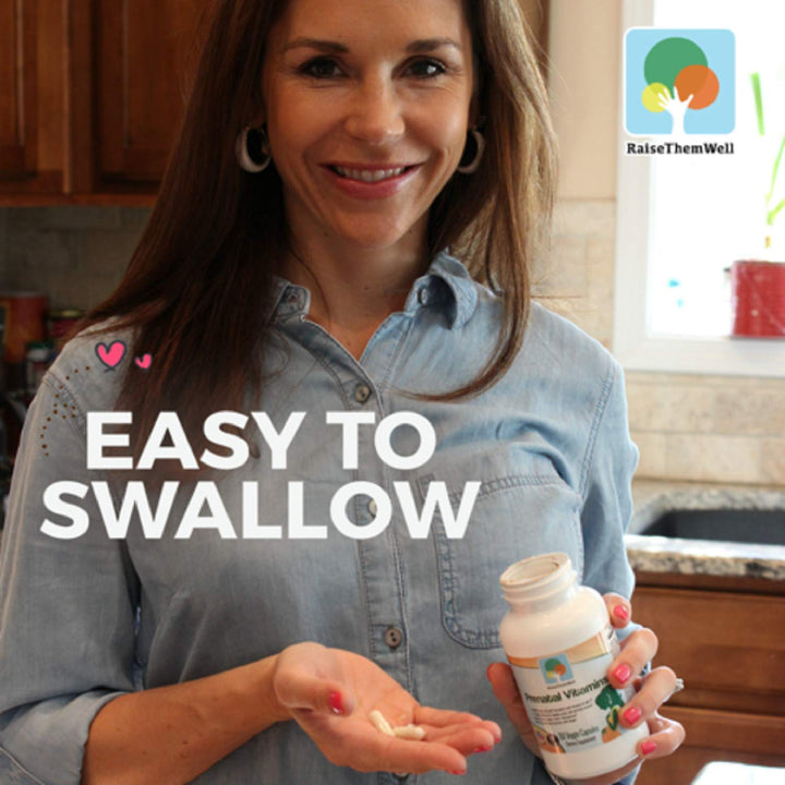 Raise Them Well Physician Developed Prenatal Vitamin with Vitamins K2 MK-7, Methylfolate, and Glutathione | 150 Veggie Capsules