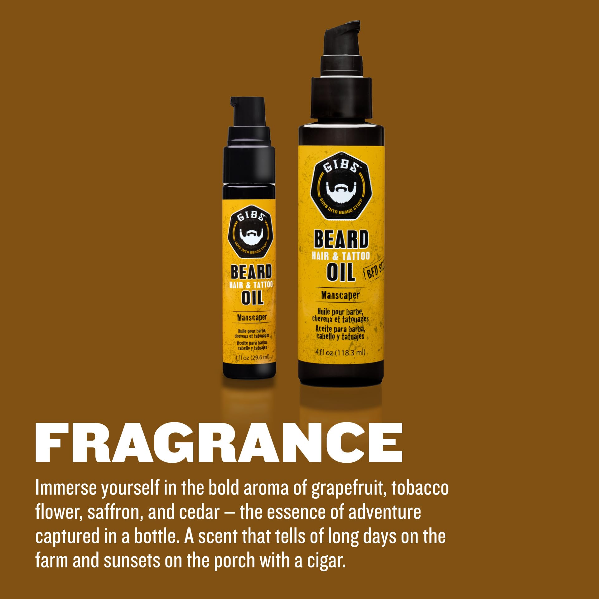 GIBS Grooming Manscaper Beard Hair & Tattoo Oil, 4 fl. oz.