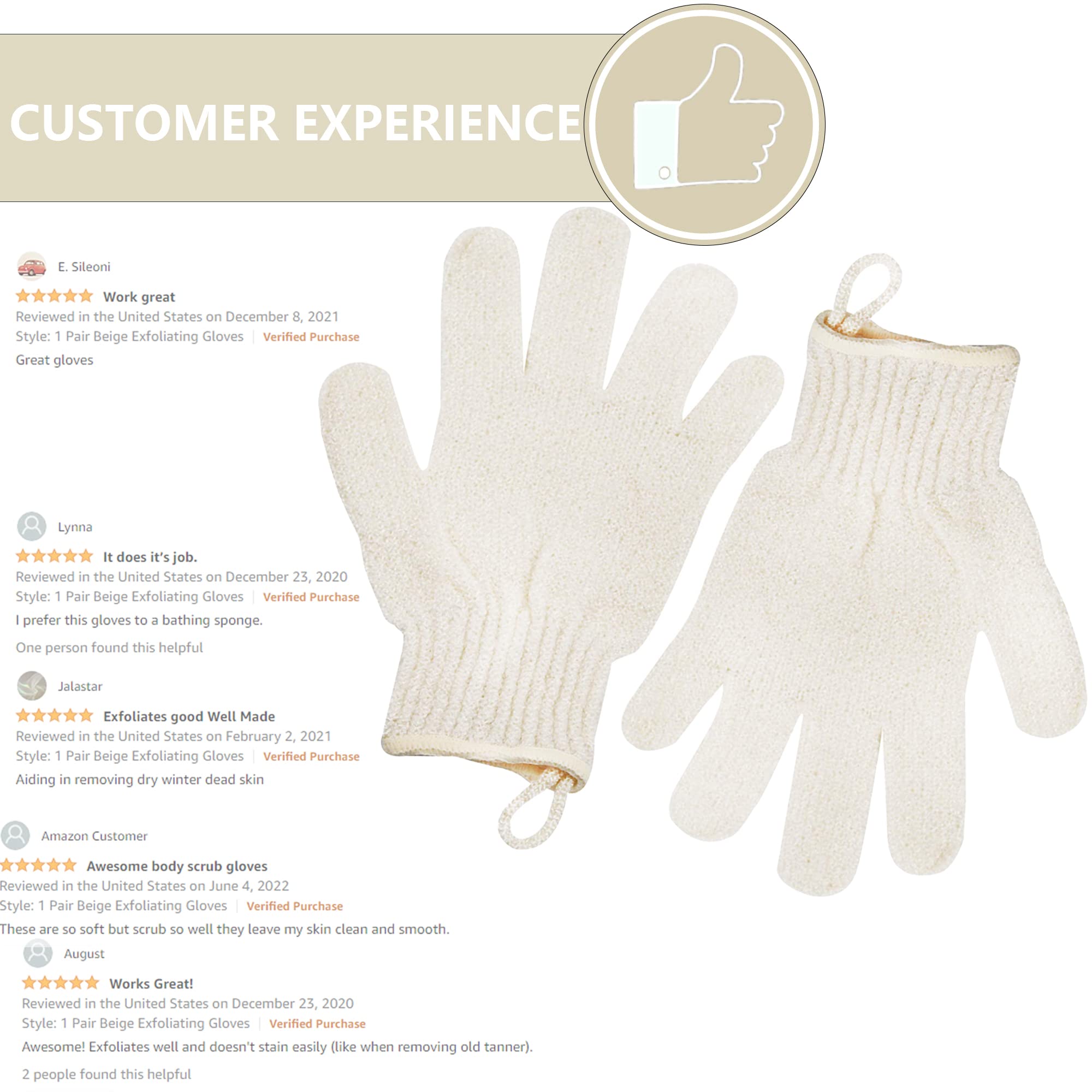 Exfoliating Glove - Body Scrub For Smooth And Soft Skin - Body Exfoliator For Ingrown Hair Dead Skin Remover And Itchy And Flaky Skin - Scrubber Shower Accessories For Women And Men 1 Pair Glove