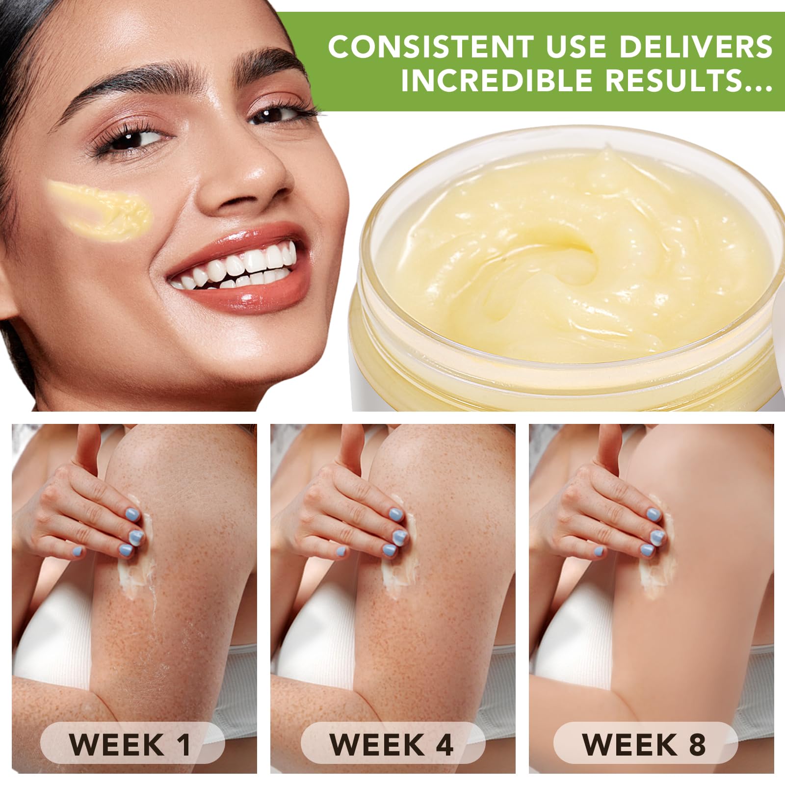 Pure Organic Shea Butter Raw, Unrefined Body & Face Butter - 100% Natural Vitamin A, E & F - Long-Lasting Hydration for Dry Skin, Hair Care, 7.8 oz