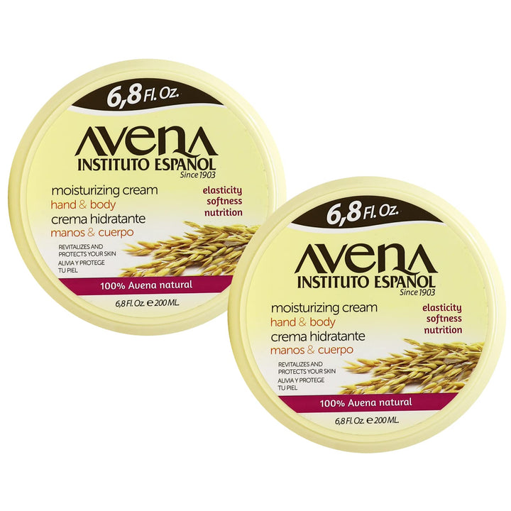 Avena Instituto Espanol, Moisturizing Cream, Helps Moisture Soften and Nourish your skin, 2-Pack Of 6.8 FL Oz, 2 Jars
