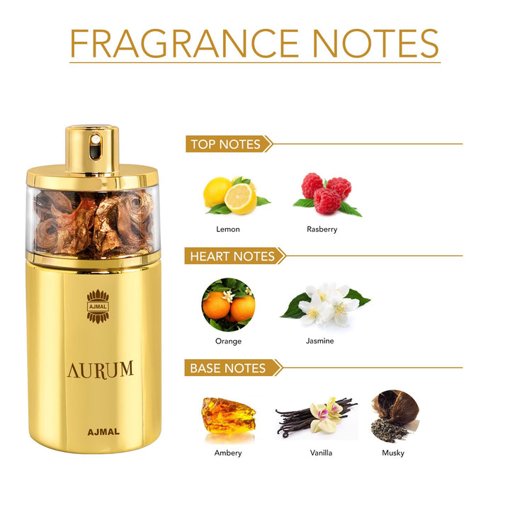Ajmal Aurum EDP Fruity Perfume for Women, 75 ml