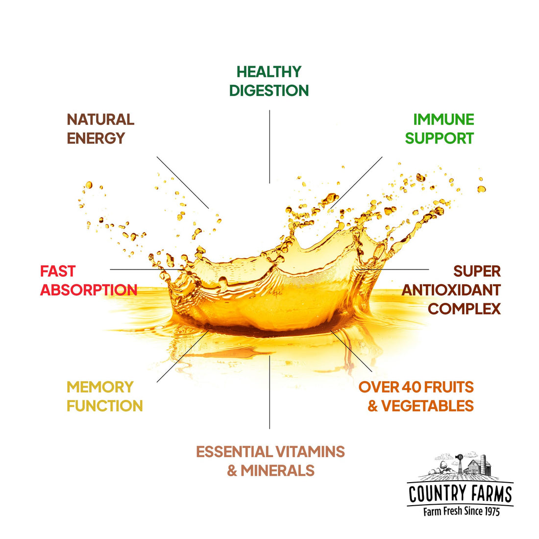 COUNTRY FARMS Liquid Multivitamin, Vitamins and Minerals for Immune Support and Energy, Herbal Blend, Vegan, Multivitamin for Women and Men, Gluten Free, Tropical Fruit Flavor, 32 fl oz