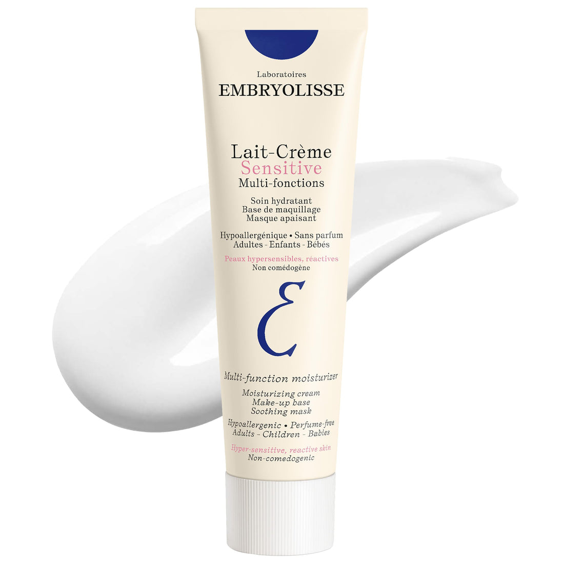 Embryolisse Lait Crème Sensitive Moisturizer. Hypoallergenic Face & Body Cream for All Skin Types With Aloe Vera & Shea Butter. Fragrance-Free & Suitable for Sensitive Skin, 3.38 Fl Oz