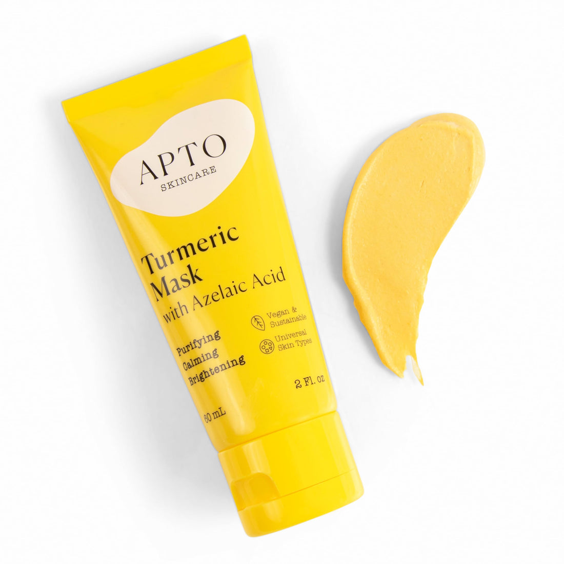 APTO Turmeric Mask w/Azelaic Acid: Brightening, Exfoliating & Soothing Thick & Creamy Formula for a Glowing & More Even-Toned Complexion, 2 oz.