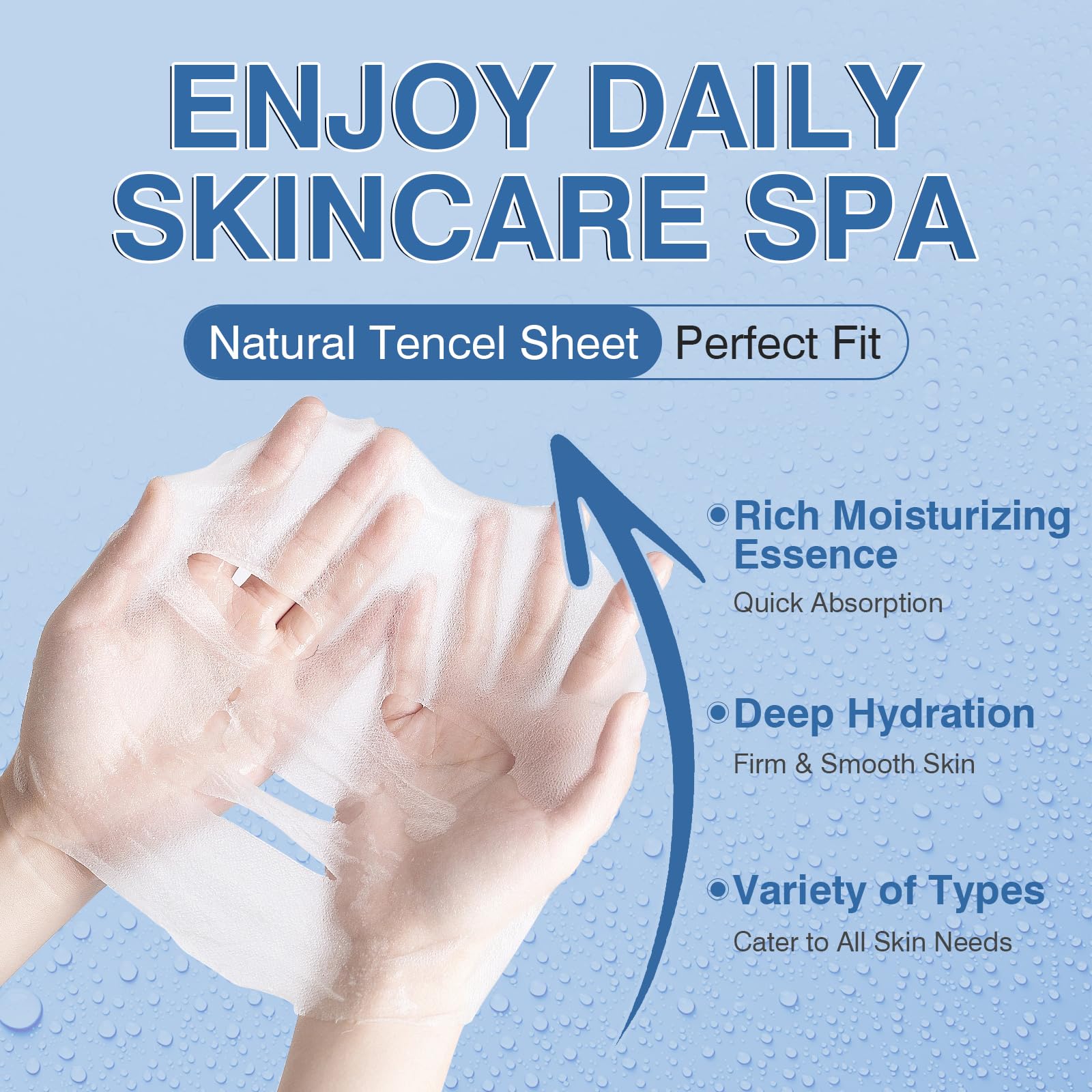 GUOYAOLIFU Face Masks Skincare, 6 Pack Snail Serum Sheet Masks - Hydrating & Smoothing, Moisturizing & Nourishing for All Skin Types