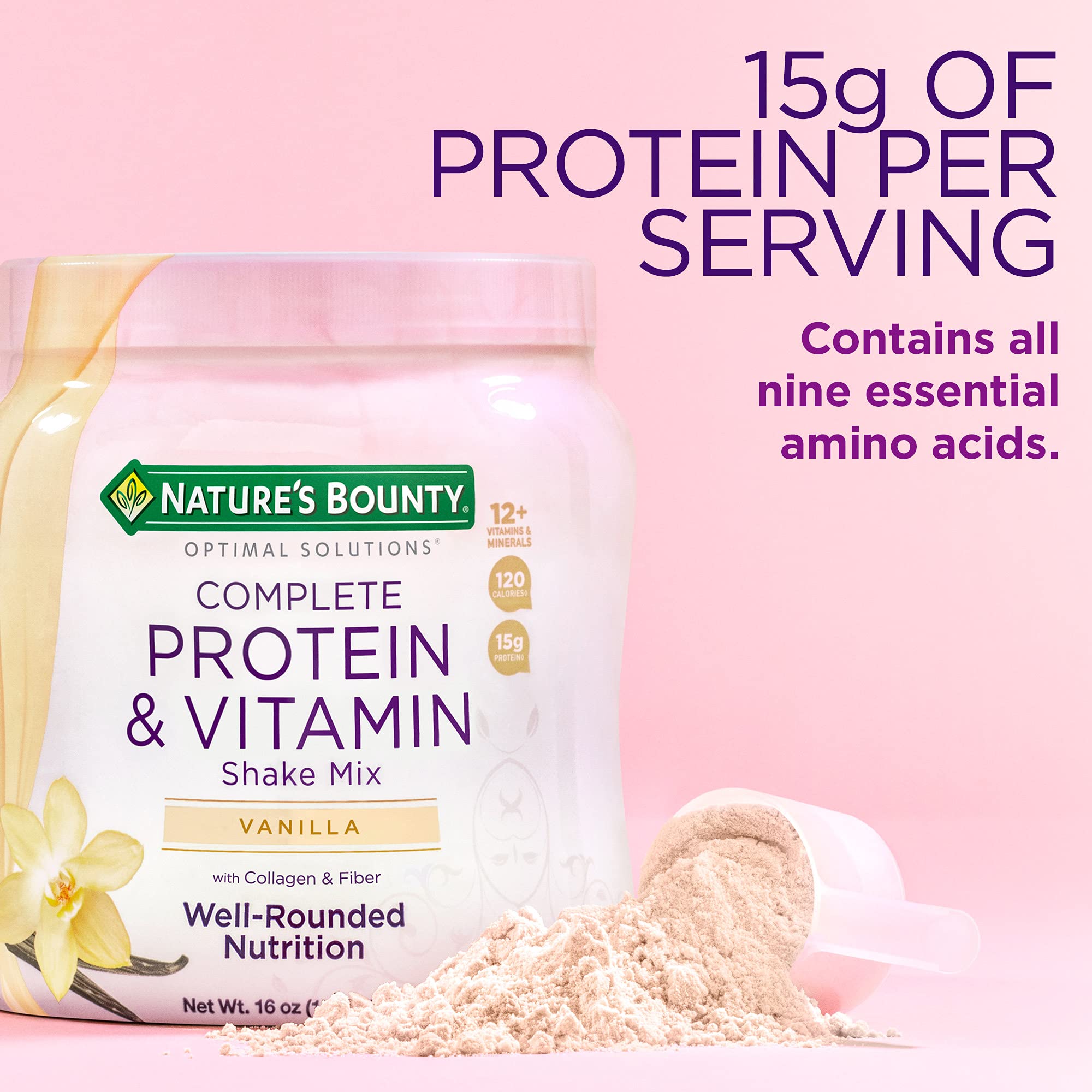 Nature's Bounty Optimal Solutions Protein Powder with Vitamin C