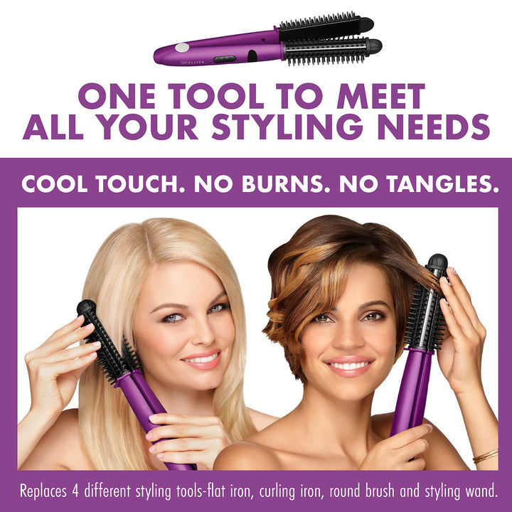 InStyler Ionic Styler Pro Ionic Hot Brush and Ceramic Flat Iron, Purple
