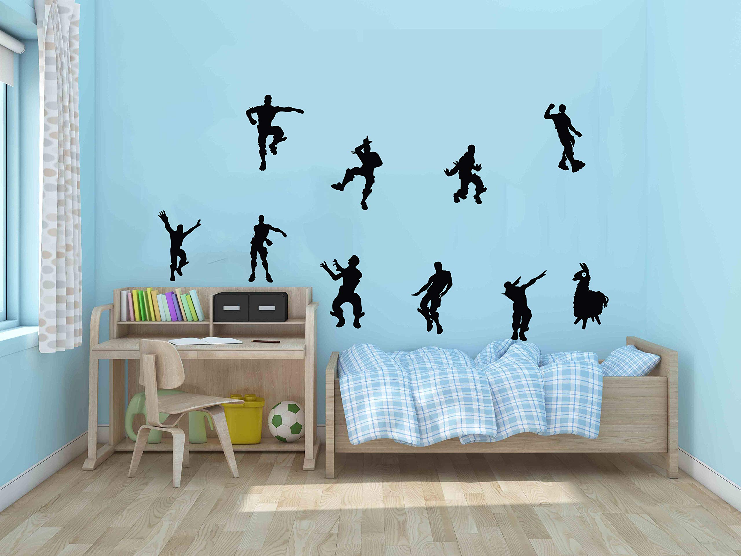 Video Game Wall Decal Wall Sticker Poster Floss Dancing Game Room Decor Peel & Stick Game Decal Baby Bedroom Home Decor Gaming Stickers (34.6 x 23.6) (Black)