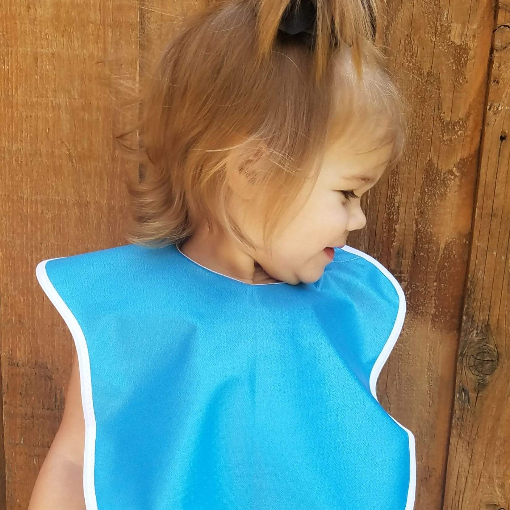 Toppy Toddler Extra Large Waterproof Bibs Premium Baby and Toddler Bib 4-Pack Gift Set, Double Snap Buttons, Cute Designs for Girls